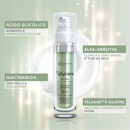 Sérum Facial Antienvelhecimento Glycare 30ml Mantecorp Todo Tipo De Pele Dia/noite