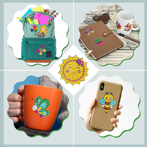 60 Pegatinas De Diamantes 5d Hechas A Mano For Niños