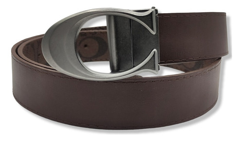 Cinturón Coach Monogram Chocolate Reversible Doble Unisex