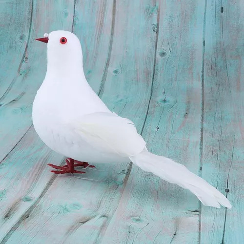 2025 4 Adornos De Simulación Con Palomas Blancas Y Pájaros