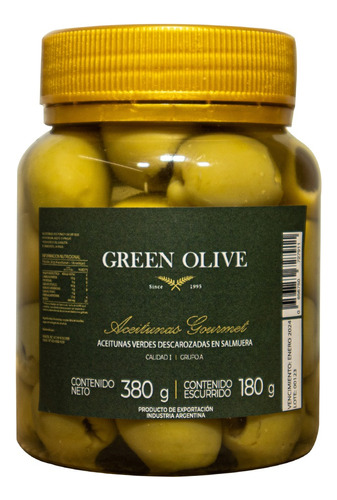 Aceitunas Verdes Desc. Green Olive Nº 0 X 180 Gr. Esc. Pet