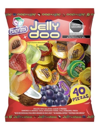 Gelatinas De Sabores Jelly Doo Bolsa Con 40 Piezas