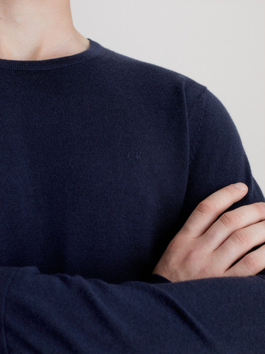 Sweater Merino Crew Neck Sweater Azul Calvin Klein