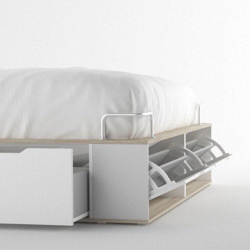 Cama Box Base Sommiers Cajones Madera Multifunción - 160x200 Color Báltico