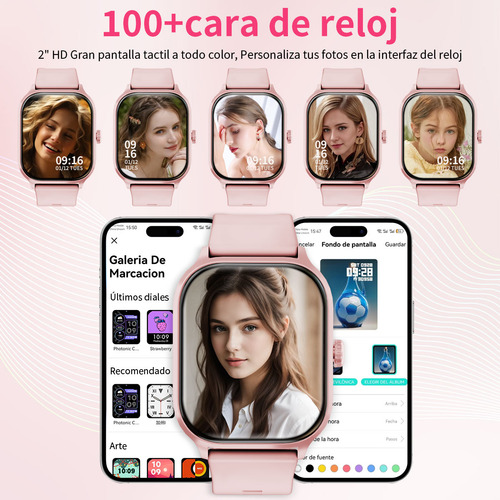 Aiyinsmart KR‑X8 Smart 201 Rosa – Smartwatch Deportivo IP68 para Mujeres y Hombres