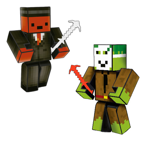 Kit Bonecos Stick + Kadu 15cm Turma Gamer Youtuber Chaveiro
