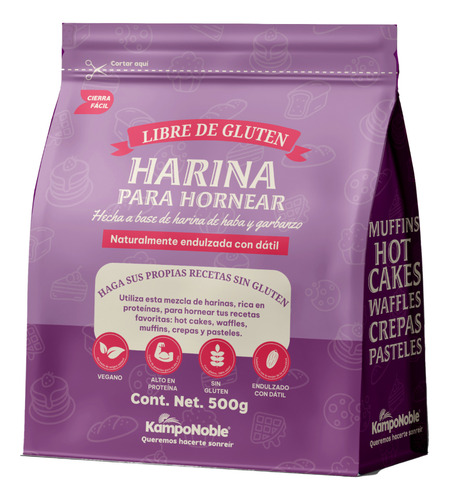 Harina Para Hornear Legumbres Sin Gluten Endulzada Con Dátil