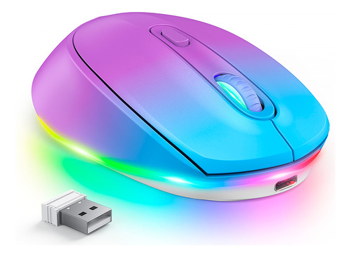 Mouse Sem Fio Seenda Iwg Fgm02 Recarregável Azul Púrpura Cor Azul/Púrpura