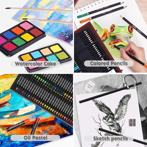 Imagen 4 de 6 de Kit De Artística Dibujo Profesional Colores Crayolas Arte