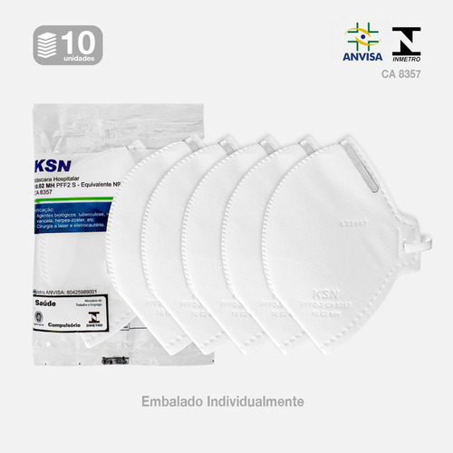 Imagem 1 de 2 de Kit Máscaras N95 Descartáveis Proteção Facial Pff2 Com 4 Cam