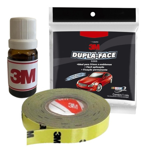 Fita Dupla Face Automotiva 3m 12mmx3m + P8225-a Primer 3m