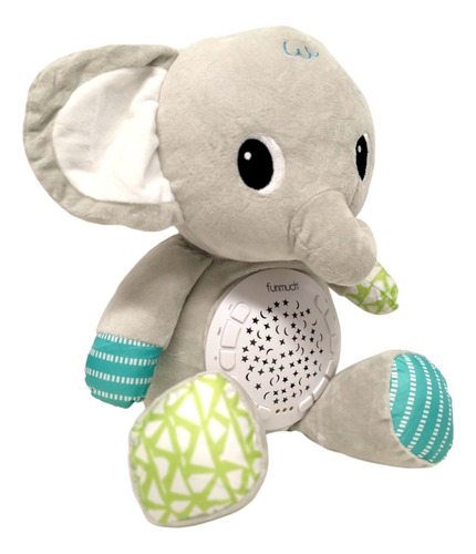 Peluche Proyector Para Bebes Con Sonido Color Elefante