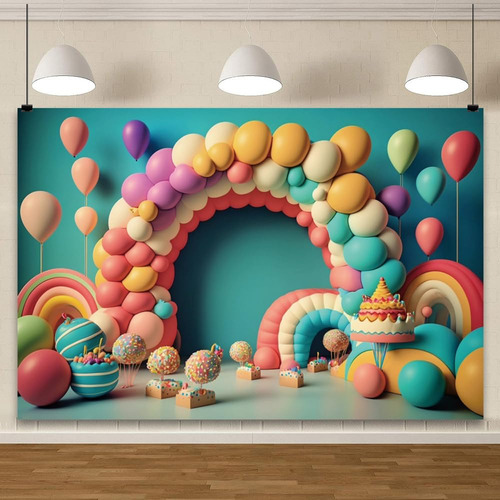 Fondo De Dibujos Animados Con Temática Candyland 7 X 5 M Par