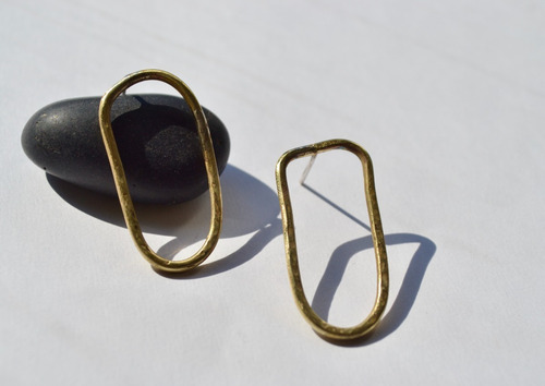 Imagen 9 de 9 de Aros Organicos Dorados, Bronce Y Plata, Minimalista, Regalo