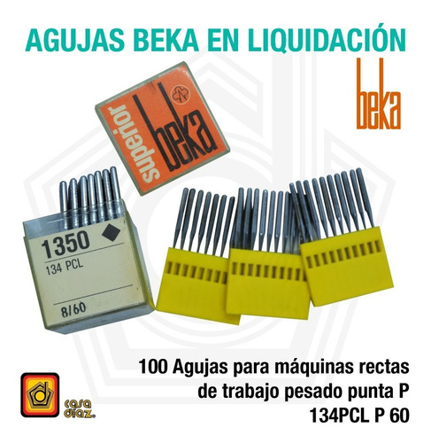 100 Agujas Beka 134 Punta Pcl Para Máq. Recta Trabajo Pesado