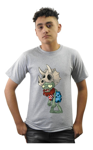 Gris Playera Panda Pvz Cavernicola Zombie Fossil Dino