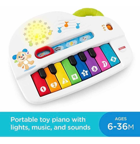 Imagen 6 de 6 de Fisher Price Piano Rie Y Aprende Luces Sonidos Niño 18 Meses