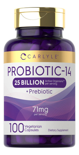 Carlyle Probióticos 25b Ufc Con Prebióticos 100 Cápsulas