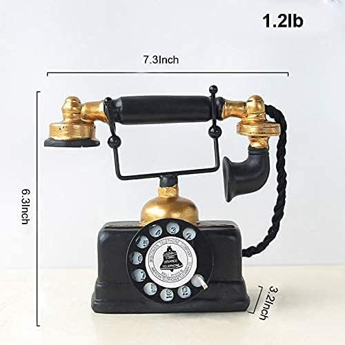 Teléfono Decorativo Retro Grande Dial Giratorio 19x16x10cm