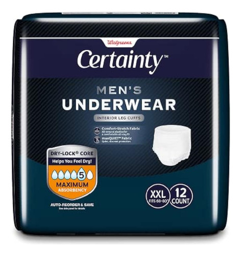 Walgreens Certainty Ropa Interior Hombre, Máxima Absorción X