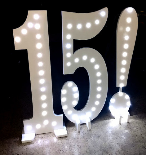 2 Letras O Numeros Polifan 1 Metro Gigante Luz Boda 15 Años