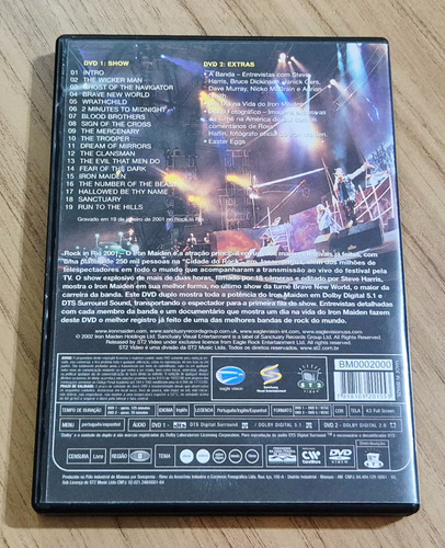 Dvd Iron Maiden Rock In Rio Duplo Nacional Original 2002