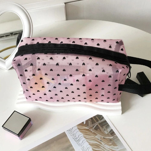 Bolsa De Malla Para Cosméticos, Monedero De Nylon, Portátil