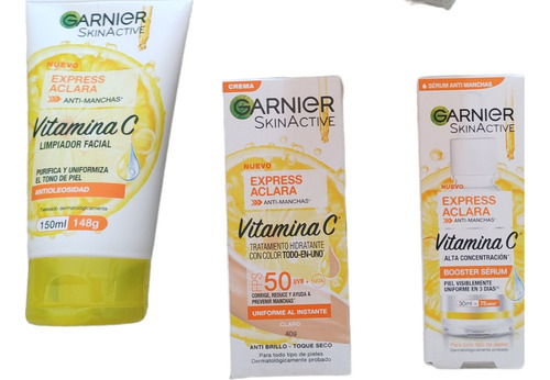 Kit Garnier Aclara Express 3pzas Gel, Serum, Crema Todo En 1