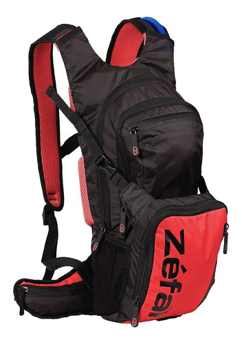 Mochila Hidratacion P/ Ciclismo Montaña Negro/rojo Zefal