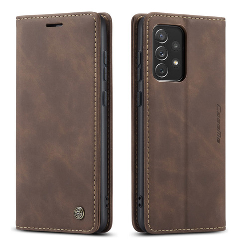 Funda Genérica Samsung Leather case coffee color con diseño samsung a22 5g