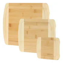 Comprar Tablas Para Cortar De Bambú Liso Set De 3 Tablas Distinto Tamaño Color Marrón Claro