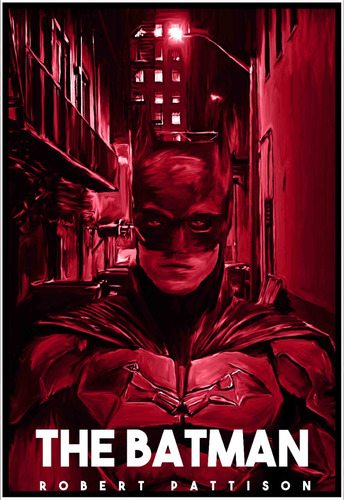 Cuadro Premium Poster 33x48cm Batman En Ciudad Gotica Fanart