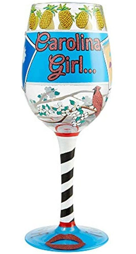 Copa De Vino Enesco Lolita Carolina Girl, 15 Oz, Multicolor