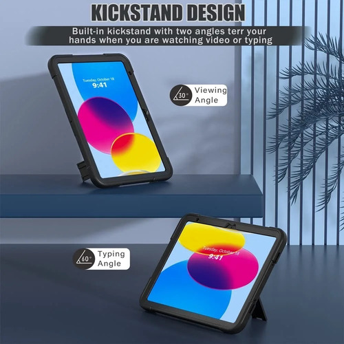 Funda Rígida Para Tablet Yapanizcel Uso Rudo, 3 En 1, Reforzada Color Negro