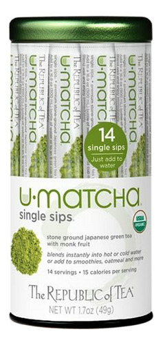 Té Matcha Orgánico En Sobres Individuales, 14uds