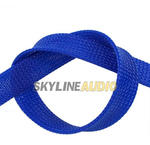 Imagen 1 de 7 de Nylon Malla Cubre Cable Piel De Serpiente Azul 18mm X-1m 3d