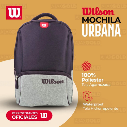 Imagen 2 de 7 de Mochila Urbana Wilson Porta Notebook Deportes Gym Reforzada