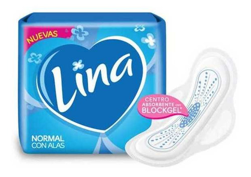 Pack X 6 Unid. Toallas Femeninas  Con Alas Normal Lina