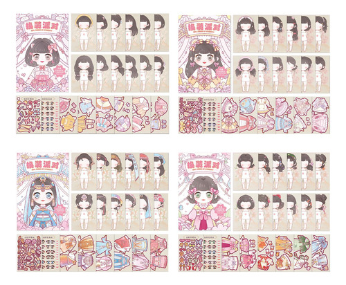 4pcs Make A Face Sticker Books, Faça Seus Estilo A
