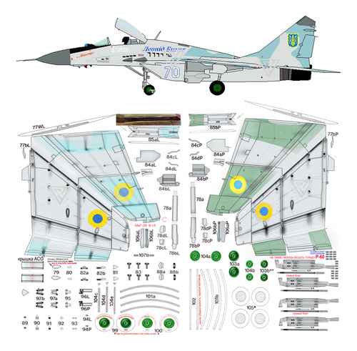 Mig-29 Ucrania (maestro)  1:33 Papercraft (envio X Mail)