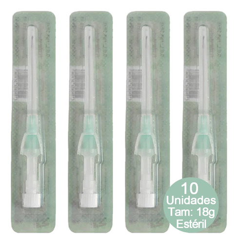 Catéter 18g Intravenoso Estéril Per. Jelco. Com 10 Unidades