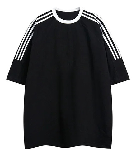 Camiseta Casual Retro De Algodón Con Tres Barras, Unisex, Pa