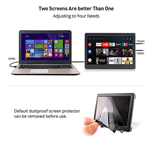 Monitor Raspberry Pi 10.1puLG Ips 1920x1080p Hdmi/vga -
