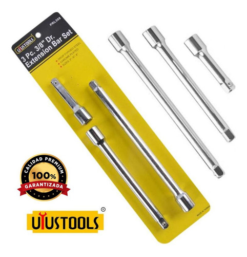 Extensión Para Llave O Ratchet 3/8 3 Piezas Tamaño 3 6 8 Pul