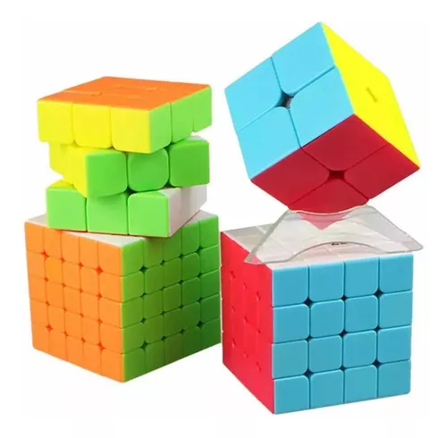 Cubo Mágico Qiyi Kit 4 Peças - Speed 2x2, 3x3, 4x4 e 5x5