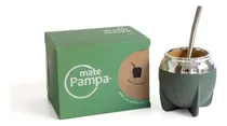 Comprar Mate Pampa Tradicional Boca Cerrada + Bombilla Color Verde musgo Tradicional verde oliva boca cerrada