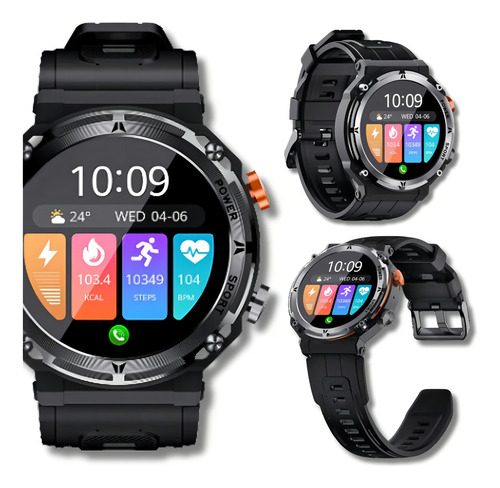 Relógio Smartwatch Rover-x Resist Tela Hd 1.39 Chamadas Caixa Preto Pulseira Preto Desenho Da Pulseira Sport