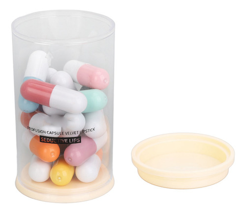 Batom Em Forma De Pílula, 16 Cores, Mini Cápsula Fosca, Port