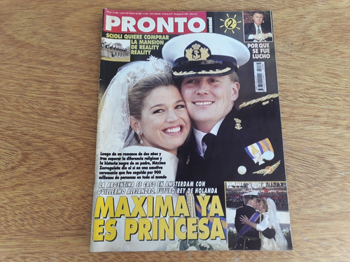 Revista Pronto 288 Princesa Maxima Del Sel Pato Sosa Loli Lp