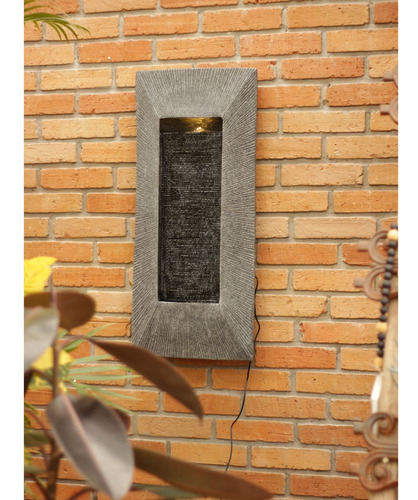 Fonte Natural Cascata Parede Água Retangular Decorativa Led